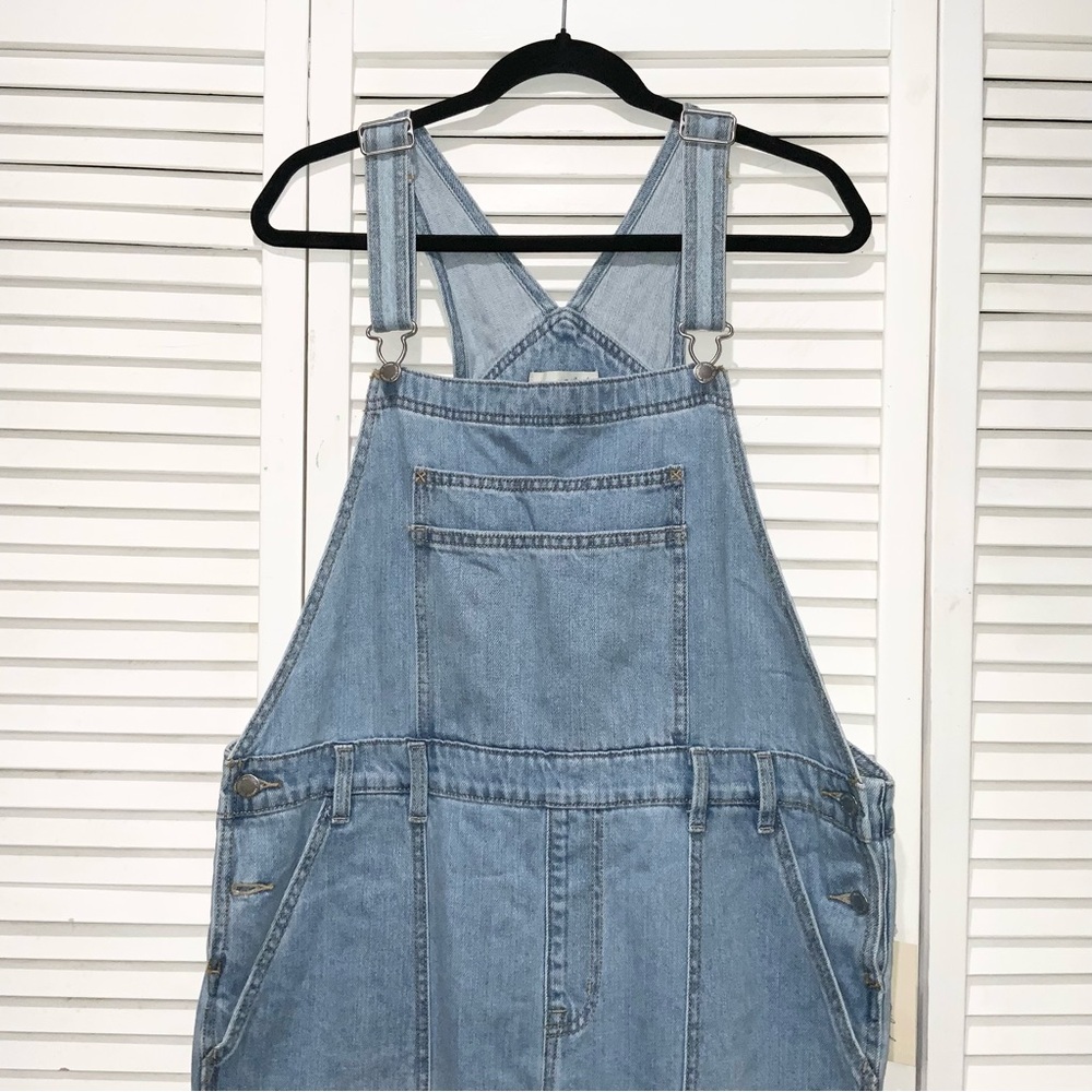 Universal Thread Light Wash Wide Leg Overalls - Picture 2 of 5